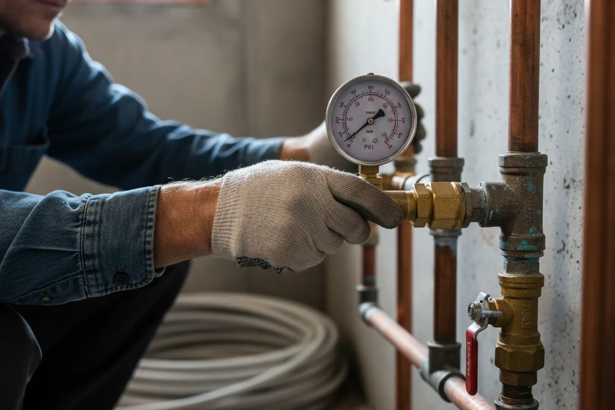 Pressure testing a repaired line during Water Line Repair in Amador City